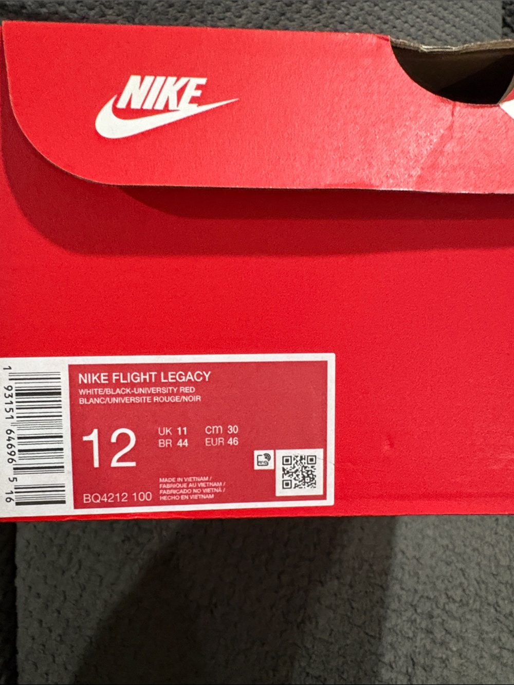 Nike Red Shoe Box with White Swoosh - Picture 2 of 12